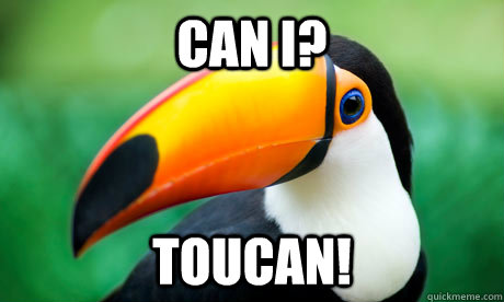 Can I? Toucan!  Toucan Do It