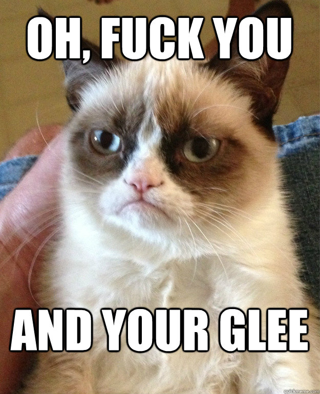 oh, fuck you and your glee  Grumpy Cat