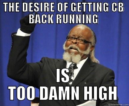 THE DESIRE OF GETTING CB BACK RUNNING IS TOO DAMN HIGH Too Damn High