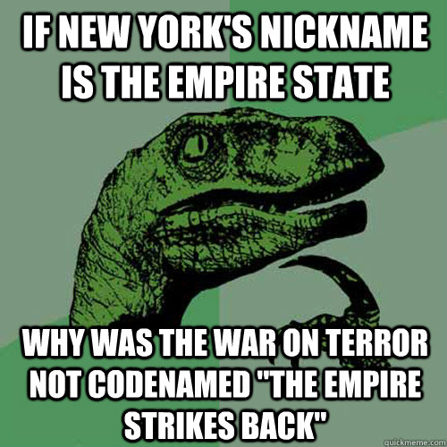 If New York's nickname is the empire state Why was the war on terror not codenamed 