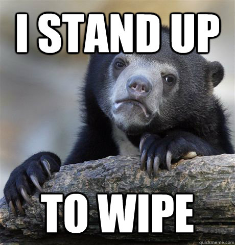 I stand up to wipe - I stand up to wipe  Confession Bear