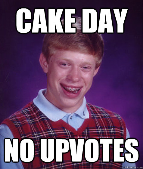 Cake day No upvotes  Bad Luck Brian