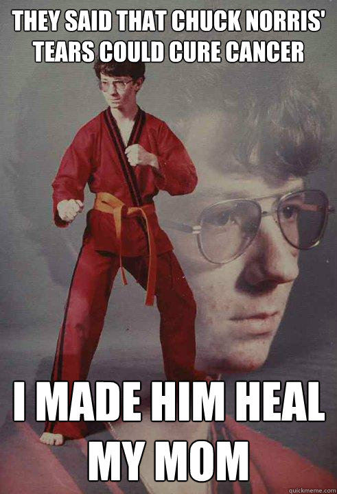 They said that Chuck Norris' tears could cure cancer I made him heal my mom  Karate Kyle