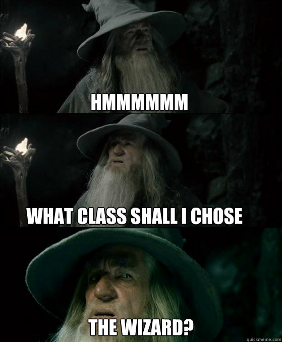 hmmmmmm The WIZARD? What class shall I chose  Confused Gandalf