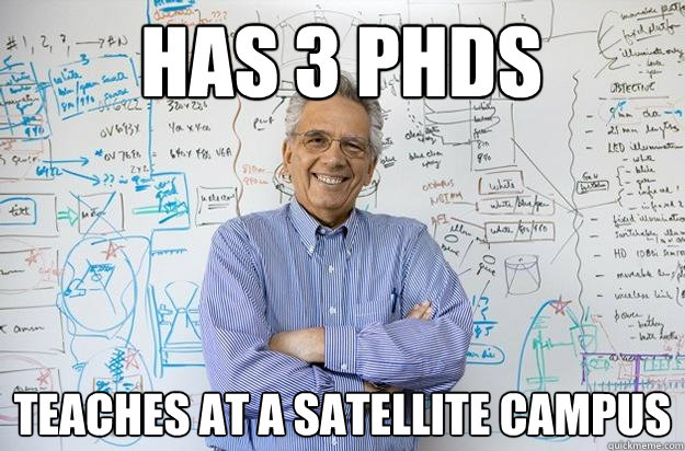 Has 3 PHDs Teaches at a Satellite Campus - Has 3 PHDs Teaches at a Satellite Campus  Engineering Professor