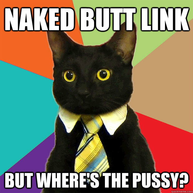 naked butt link but where's the pussy?  Business Cat