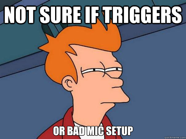 Not sure if triggers or bad mic setup - Not sure if triggers or bad mic setup  Futurama Fry
