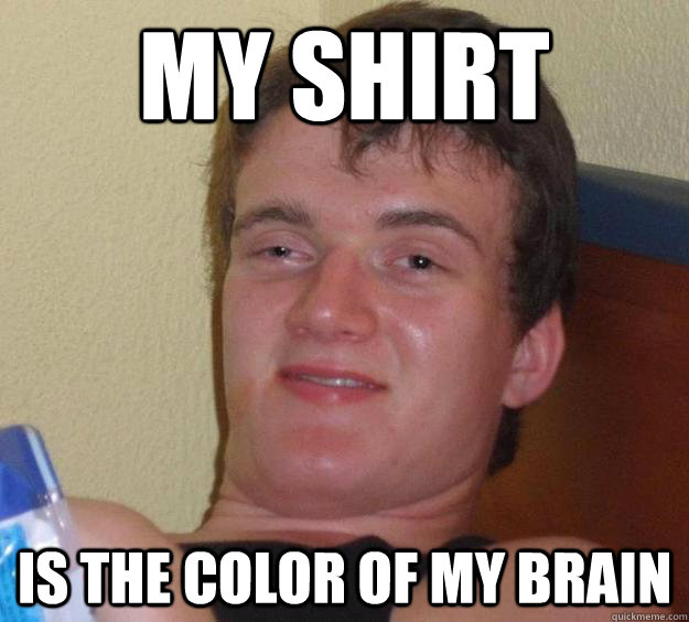 my shirt is the color of my brain  10 Guy