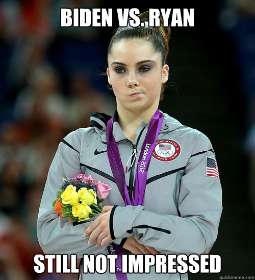 biden vs. ryan still not impressed  McKayla Not Impressed