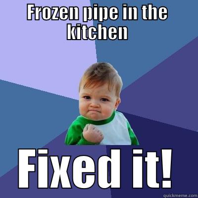 FROZEN PIPE IN THE KITCHEN FIXED IT! Success Kid