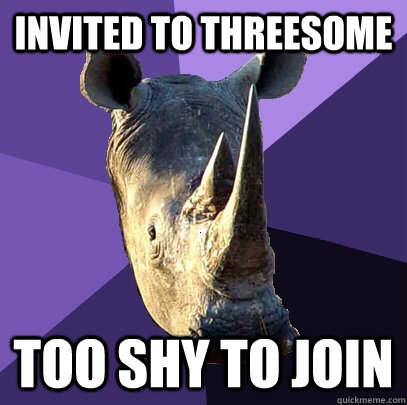 INVITED TO THREESOME TOO SHY TO JOIN  Sexually Oblivious Rhino