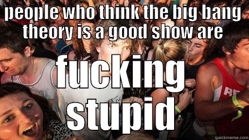 PEOPLE WHO THINK THE BIG BANG THEORY IS A GOOD SHOW ARE FUCKING STUPID Sudden Clarity Clarence