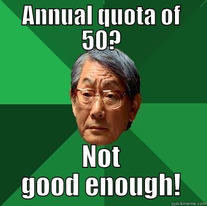 ANNUAL QUOTA OF 50? NOT GOOD ENOUGH! High Expectations Asian Father