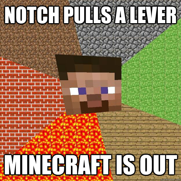 NOTCH PULLS A LEVER MINECRAFT IS OUT  Minecraft