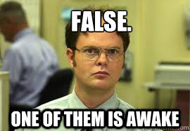 One of them is awake FALSE.  Dwight False