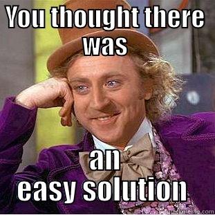 YOU THOUGHT THERE WAS AN EASY SOLUTION  Condescending Wonka