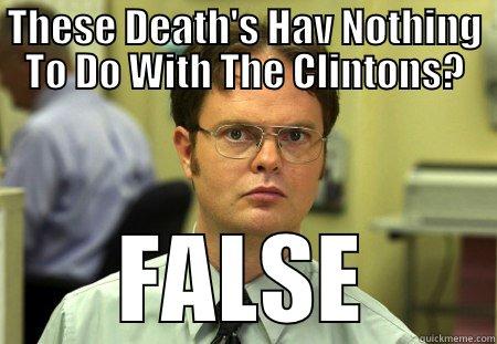 Blood On Their Hands - THESE DEATH'S HAV NOTHING TO DO WITH THE CLINTONS? FALSE Schrute