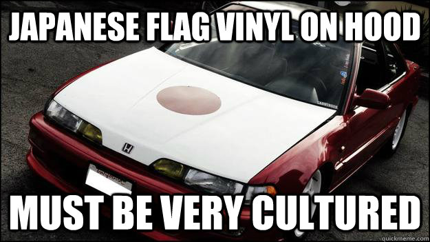 japanese flag vinyl on hood must be very cultured - japanese flag vinyl on hood must be very cultured  Misc