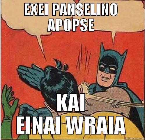 EXEI PANSELINO APOPSE KAI EINAI WRAIA Batman Slapping Robin