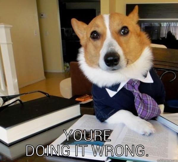  YOURE DOING IT WRONG. Lawyer Dog