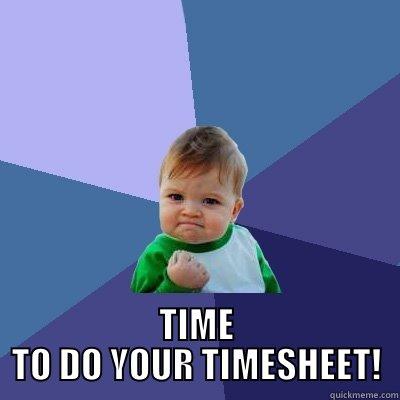  TIME TO DO YOUR TIMESHEET! Success Kid