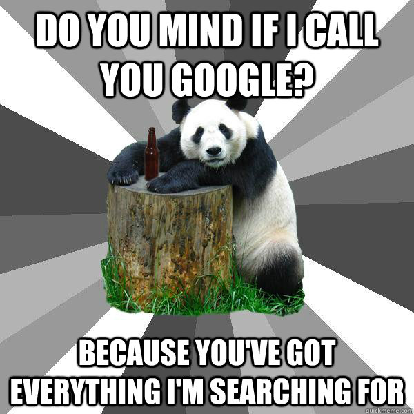 Do you mind if i call you google? because You've got everything I'm searching for  Pickup-Line Panda