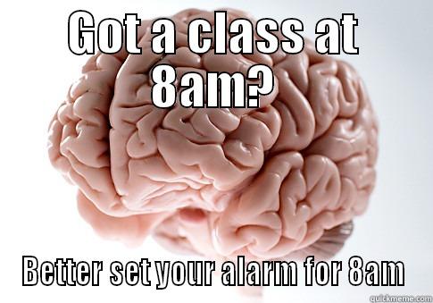 Late morning - GOT A CLASS AT 8AM? BETTER SET YOUR ALARM FOR 8AM Scumbag Brain