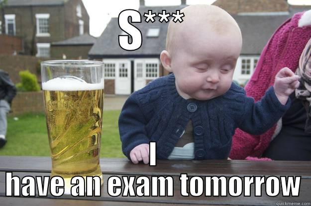 S*** I HAVE AN EXAM TOMORROW drunk baby