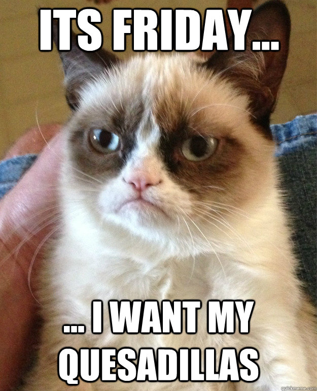 Its friday... ... I want my quesadillas  Grumpy Cat