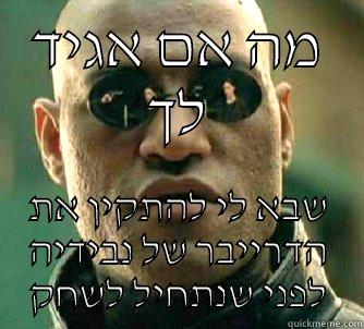 מה אם אגיד לך שבא לי להתקין את הדרייבר של נבידיה לפני שנתחיל לשחק Matrix Morpheus