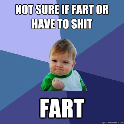 not sure if fart or have to shit fart  Success Kid