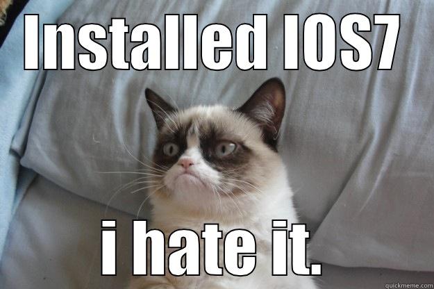 INSTALLED IOS7 I HATE IT. Grumpy Cat