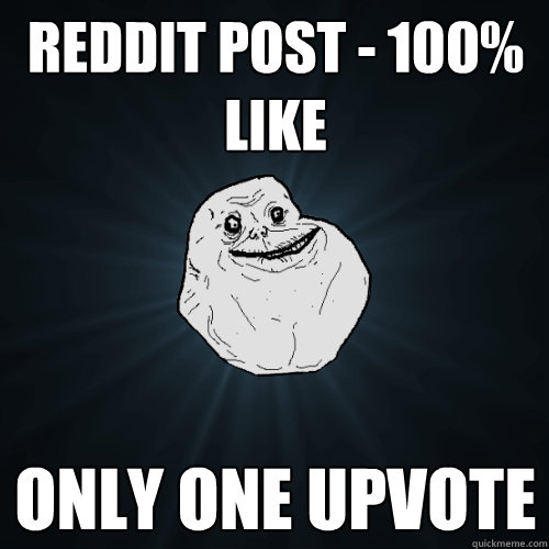 REDDIT POST - 100% LIKE ONLY ONE UPVOTE  Forever Alone