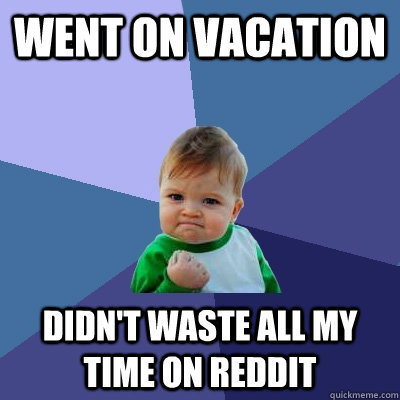 Went on vacation didn't waste all my time on reddit - Went on vacation didn't waste all my time on reddit  Success Kid