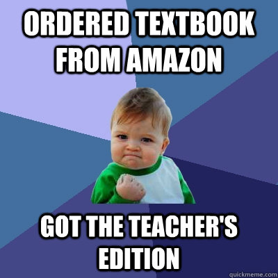 Ordered Textbook From amazon Got the teacher's edition  Success Kid