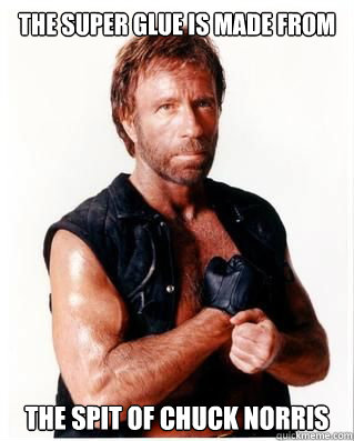 the super glue is made from the spit of chuck norris   Chuck Norris