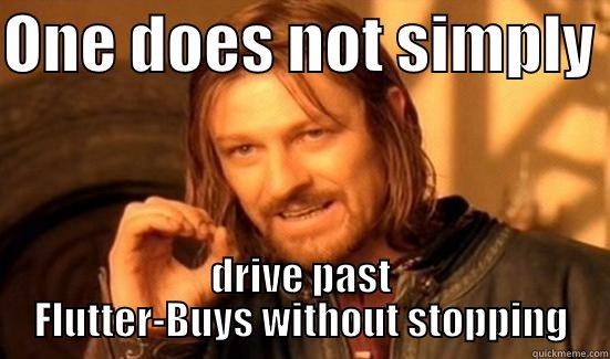 ONE DOES NOT SIMPLY  DRIVE PAST FLUTTER-BUYS WITHOUT STOPPING Boromir