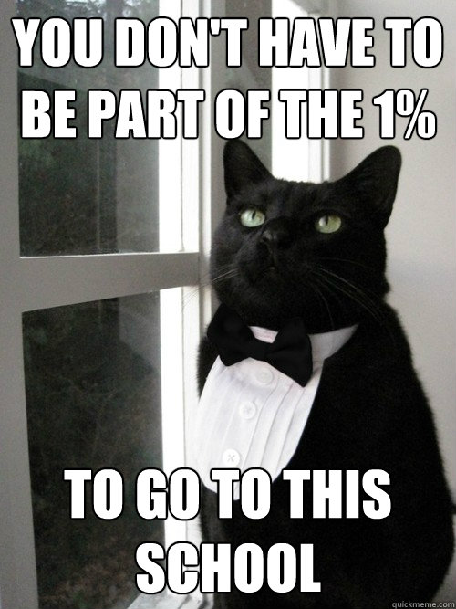 You don't have to be part of the 1% to go to this school  One Percent Cat