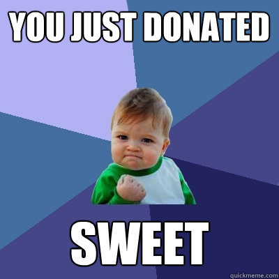 You Just Donated Sweet  Success Kid