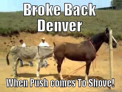 John Denver - BROKE BACK DENVER WHEN PUSH COMES TO SHOVE! Misc