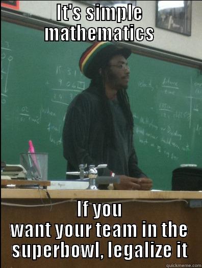 IT'S SIMPLE MATHEMATICS IF YOU WANT YOUR TEAM IN THE SUPERBOWL, LEGALIZE IT Rasta Science Teacher