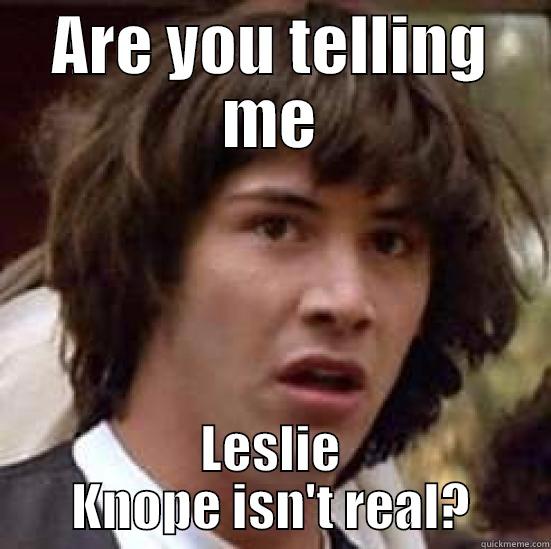 ARE YOU TELLING ME LESLIE KNOPE ISN'T REAL? conspiracy keanu