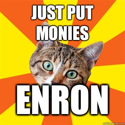 Just put monies Enron - Just put monies Enron  Bad Advice Cat