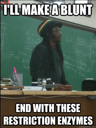 I'll make a blunt end with these restriction enzymes  Rasta Science Teacher