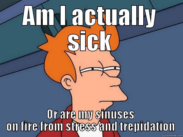 AM I ACTUALLY SICK OR ARE MY SINUSES ON FIRE FROM STRESS AND TREPIDATION Futurama Fry