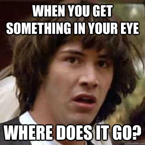 When you get something in your eye WHERE DOES IT GO?  conspiracy keanu