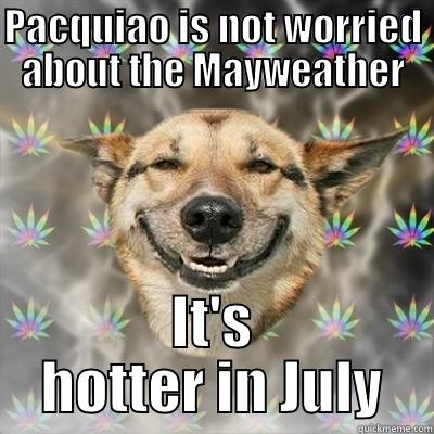 Stoner Dog - PACQUIAO IS NOT WORRIED ABOUT THE MAYWEATHER IT'S HOTTER IN JULY Stoner Dog