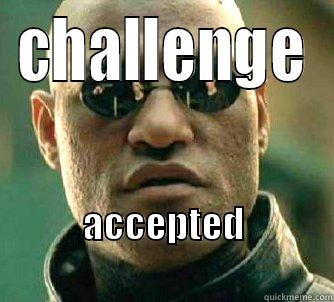 CHALLENGE ACCEPTED                         Matrix Morpheus