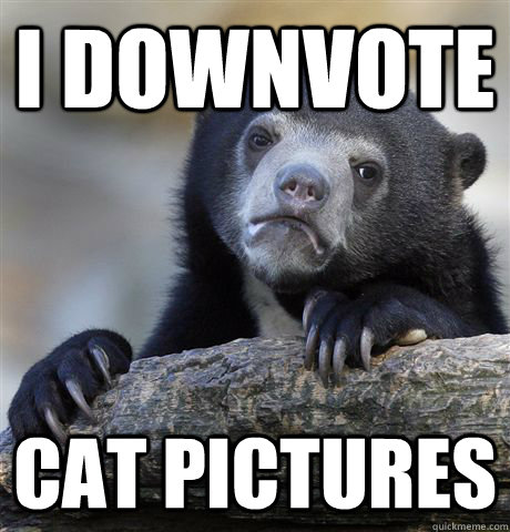 I downvote Cat Pictures  Confession Bear