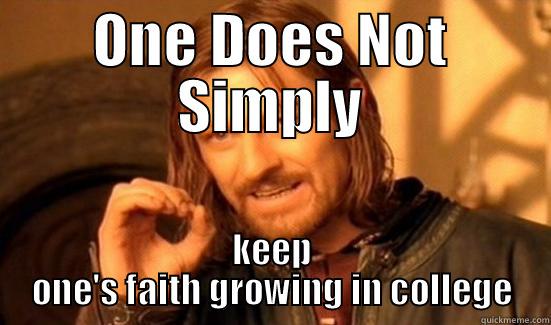 Faith in College - ONE DOES NOT SIMPLY KEEP ONE'S FAITH GROWING IN COLLEGE Boromir